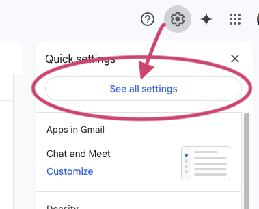 Accessing the settings